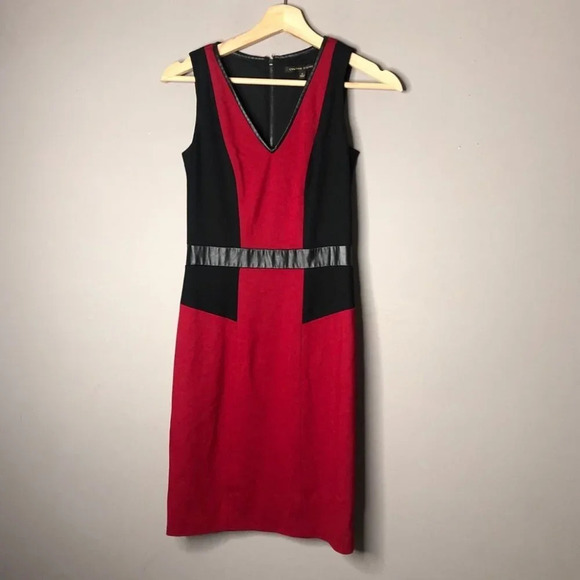 Cynthia Steffens black red  sheath dress 0 - Picture 1 of 8